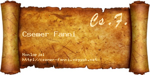 Csemer Fanni névjegykártya
