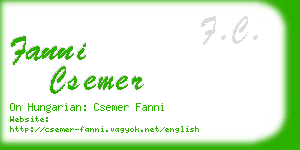 fanni csemer business card